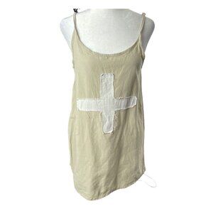 MISSLOOK Women Cross on Front Top Sz S Tan Adjustable Spaghetti Straps 43-15